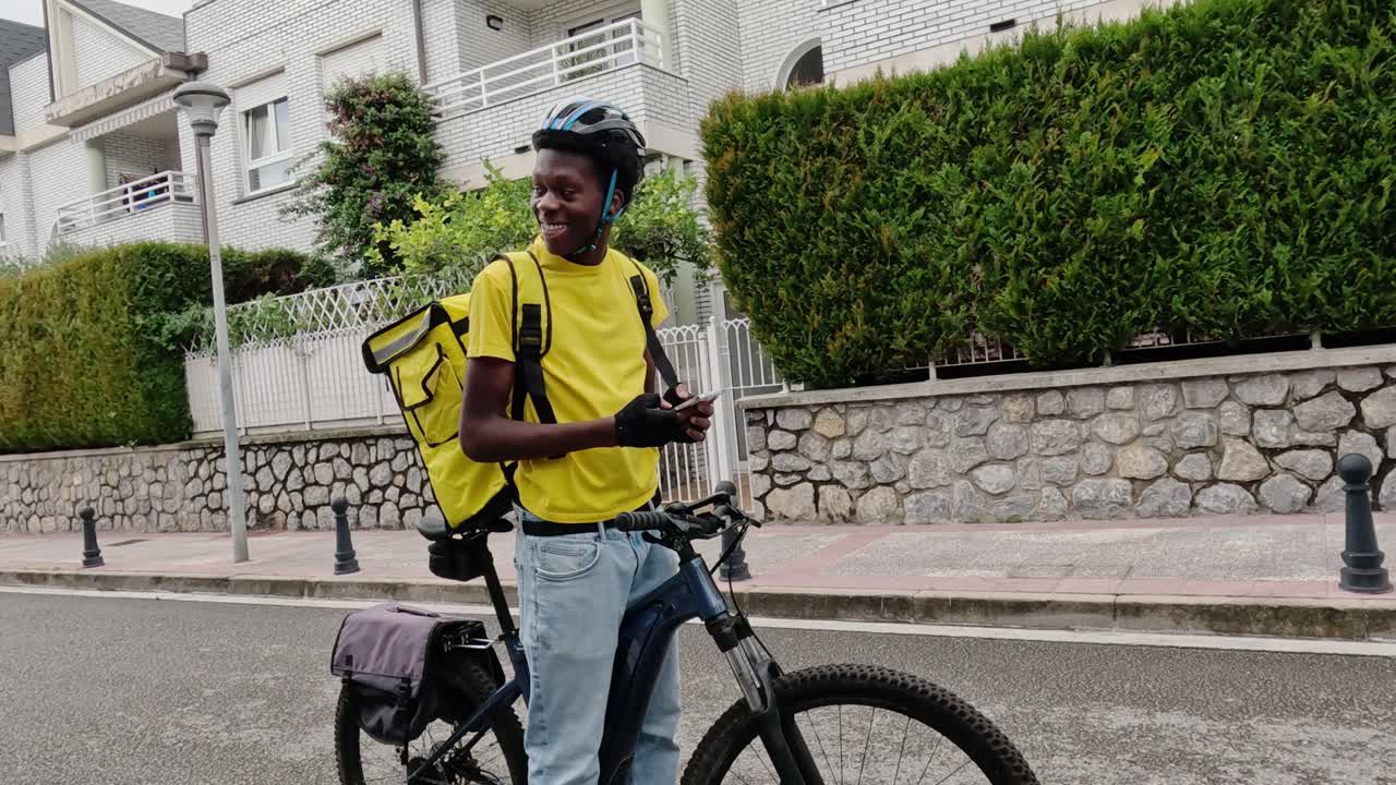 Delivery person on a bicycle
