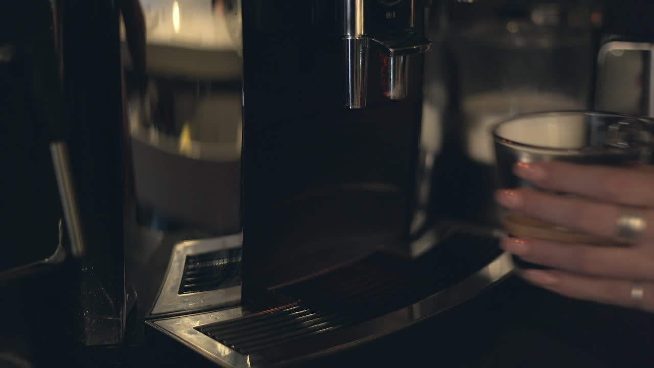 Espresso being made in a coffee machine