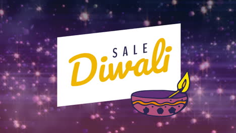 diwali sale text against glittering background 4k