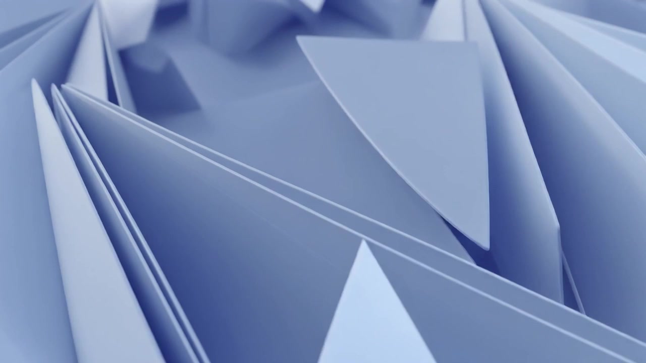 Abstract 3D Animation of Moving Blue Geometric Shapes