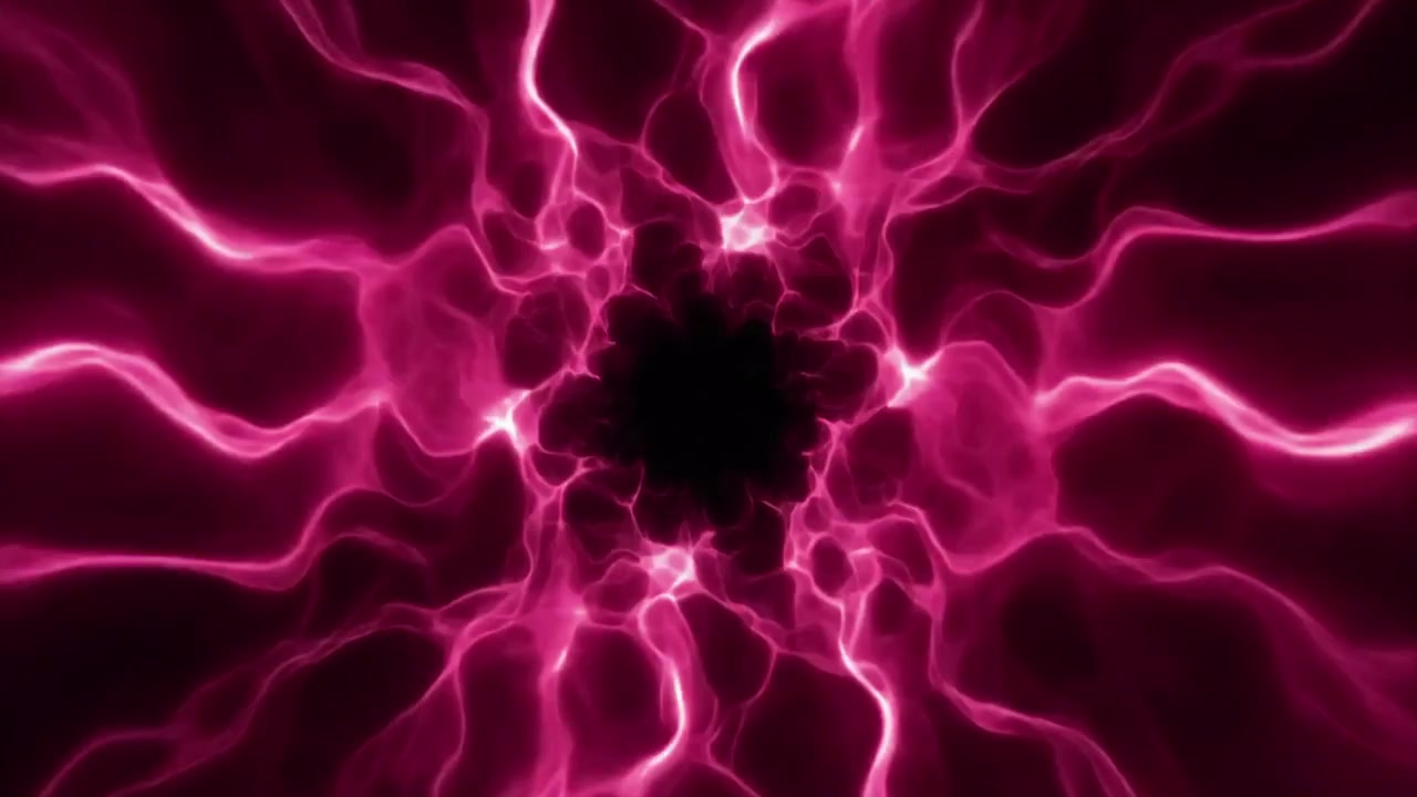 Tunnel Energetico Rosa Astratto Pulsante nello Spazio Buio