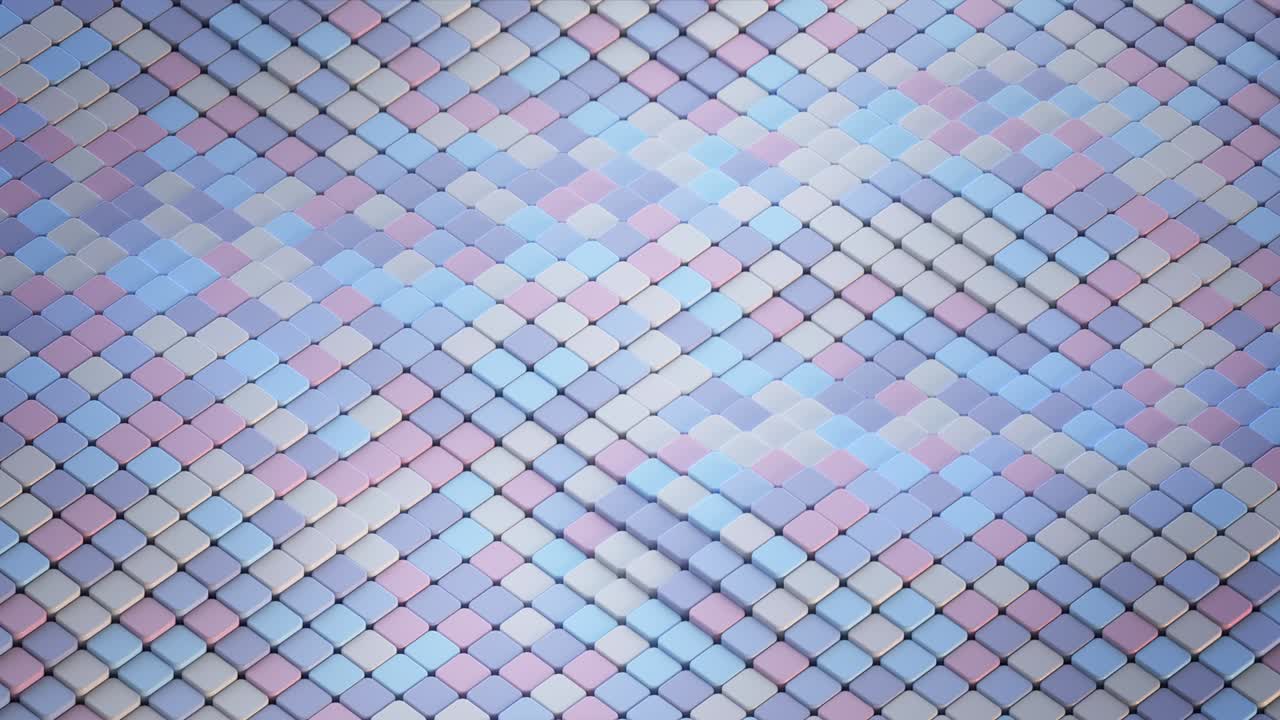 Abstract background with gentle colors cubes seamless loop 3D render animation