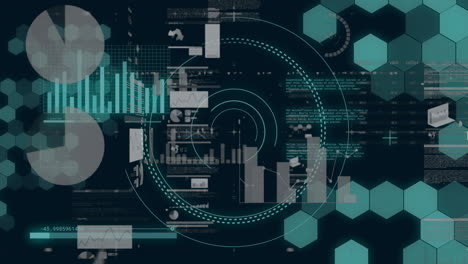 animation of data processing over world map