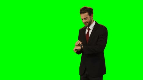 businessman using smart watch