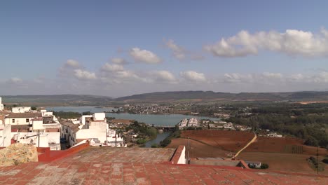 view out towards spanish countryside in arcos de la frontera village