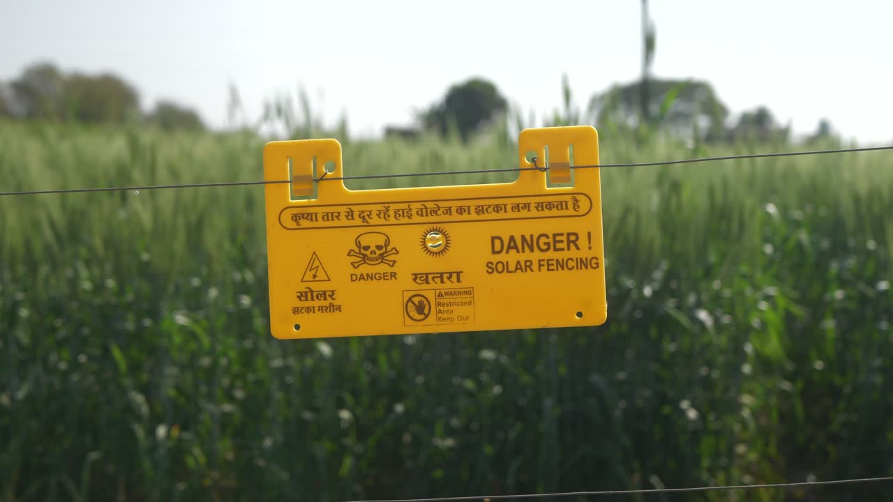 Solar electric fencing PVC danger board used in agricultural farmland