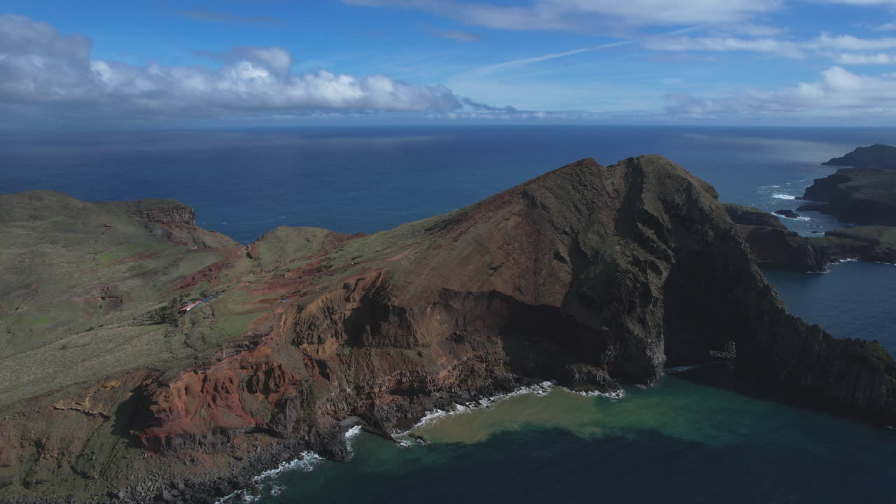 Point of Saint Lawrence in Portugal. seascape footage with blue sky.