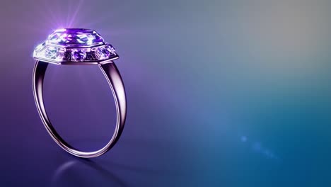 anillo de bodas con joya de rosa girar- bg, ficticio - video de bucle
