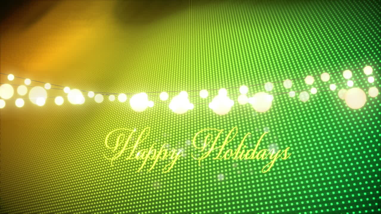 녹색 배경 위에 행복한 휴일 텍스트의 애니메이션