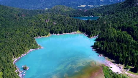 Lake-Lago-di-Fusine-Superiore-Italy-Alps.-Aerial-FPV-drone-flights.