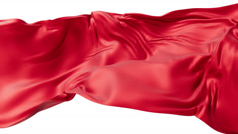 fondo de tela de onda roja fluyente con canal alfa, renderización en 3d.