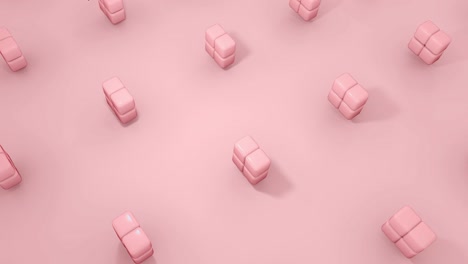 3d squares rotating on pastel background. 4k seamless looping animation computer rendering backdrop.