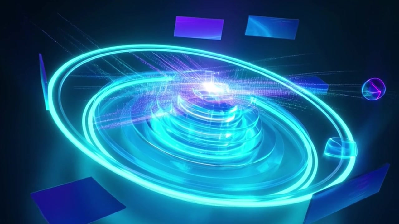 Abstract Digital Holographic Interface with Rotating Light Rings