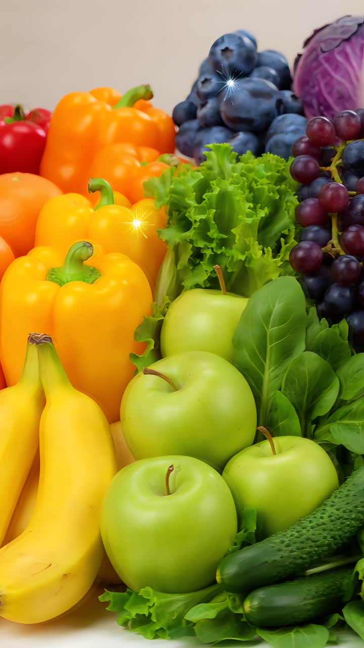 Frutta e verdura fresca biologica 4K.
