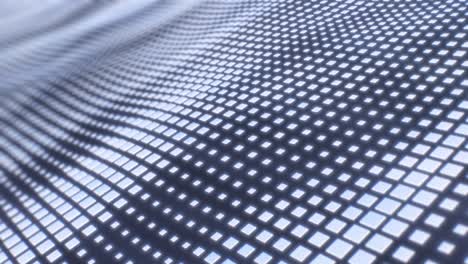 abstracto azul brillante cuadrado azulejos en forma de cuadrícula puntos flujos de patrón de onda - 4k sin costuras vj bucle de movimiento animación de fondo