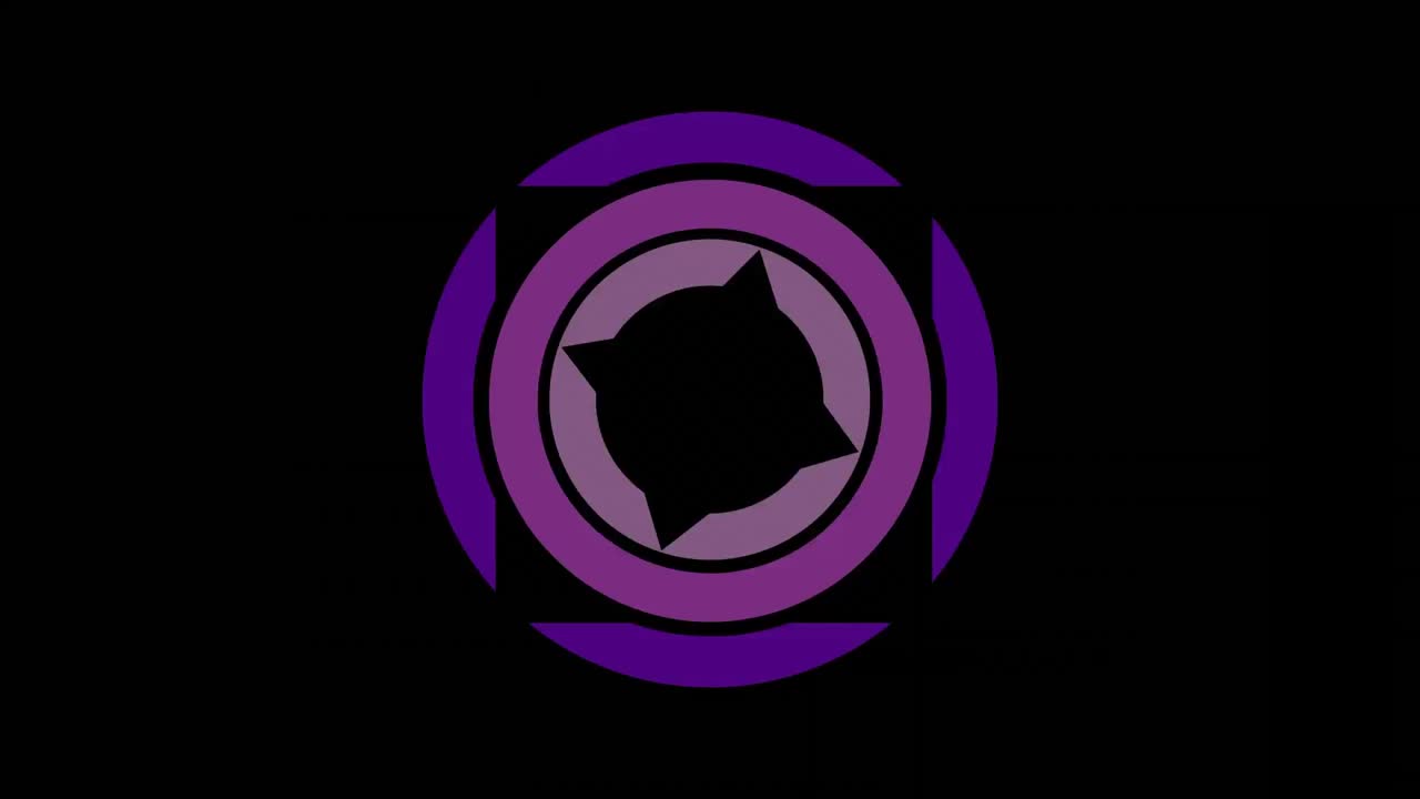 Animation of geometrical shapes over black background