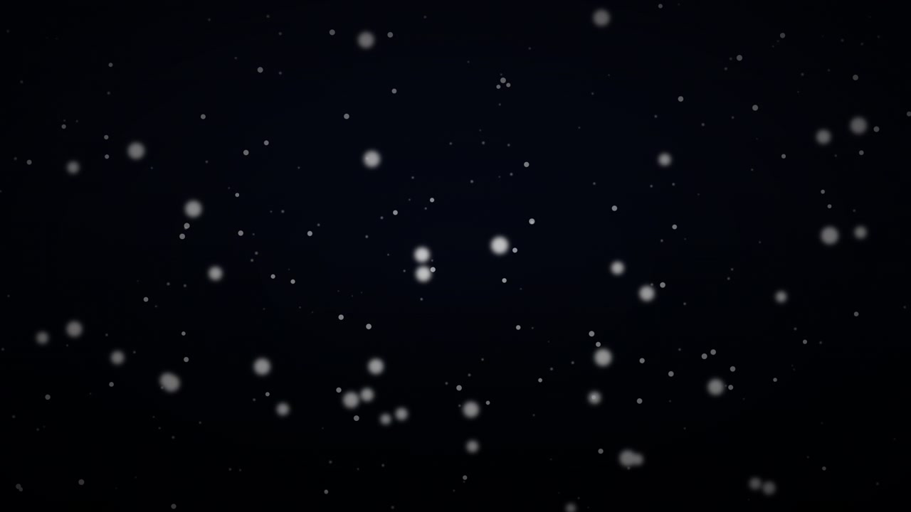 Abstract Motion Background with Floating White Particles on Dark Background