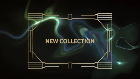 animation of new collection text on black background