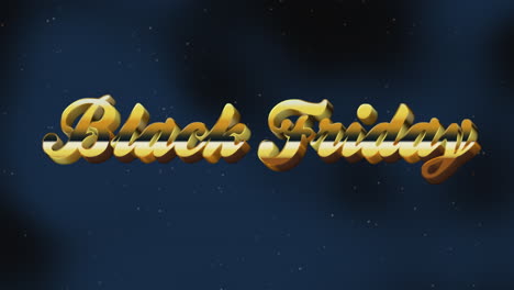 black friday: gilded retro text amidst starry galaxy cloudscapes