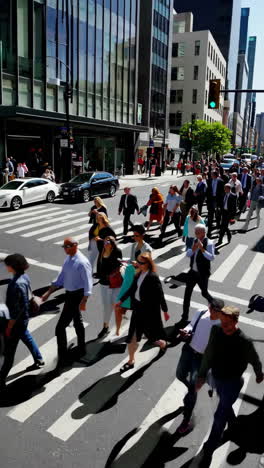 busy city street crossing