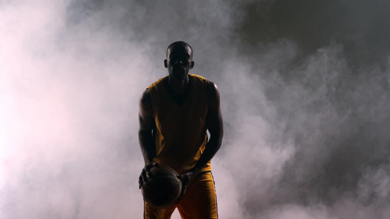 Sportsman playing basketball