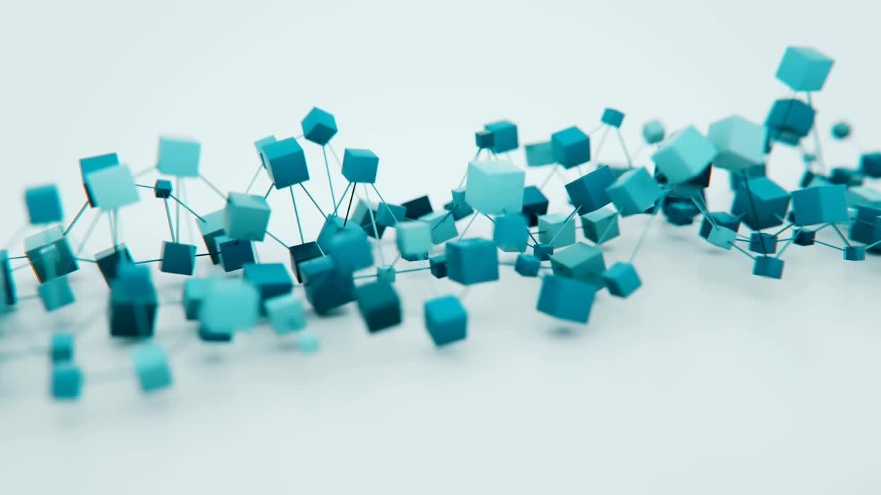 el concepto de cadena de bloques abstracto de 4k.