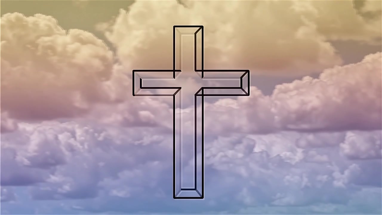 Croce Cristiana Luce Celestiale Sfondo per il Culto.