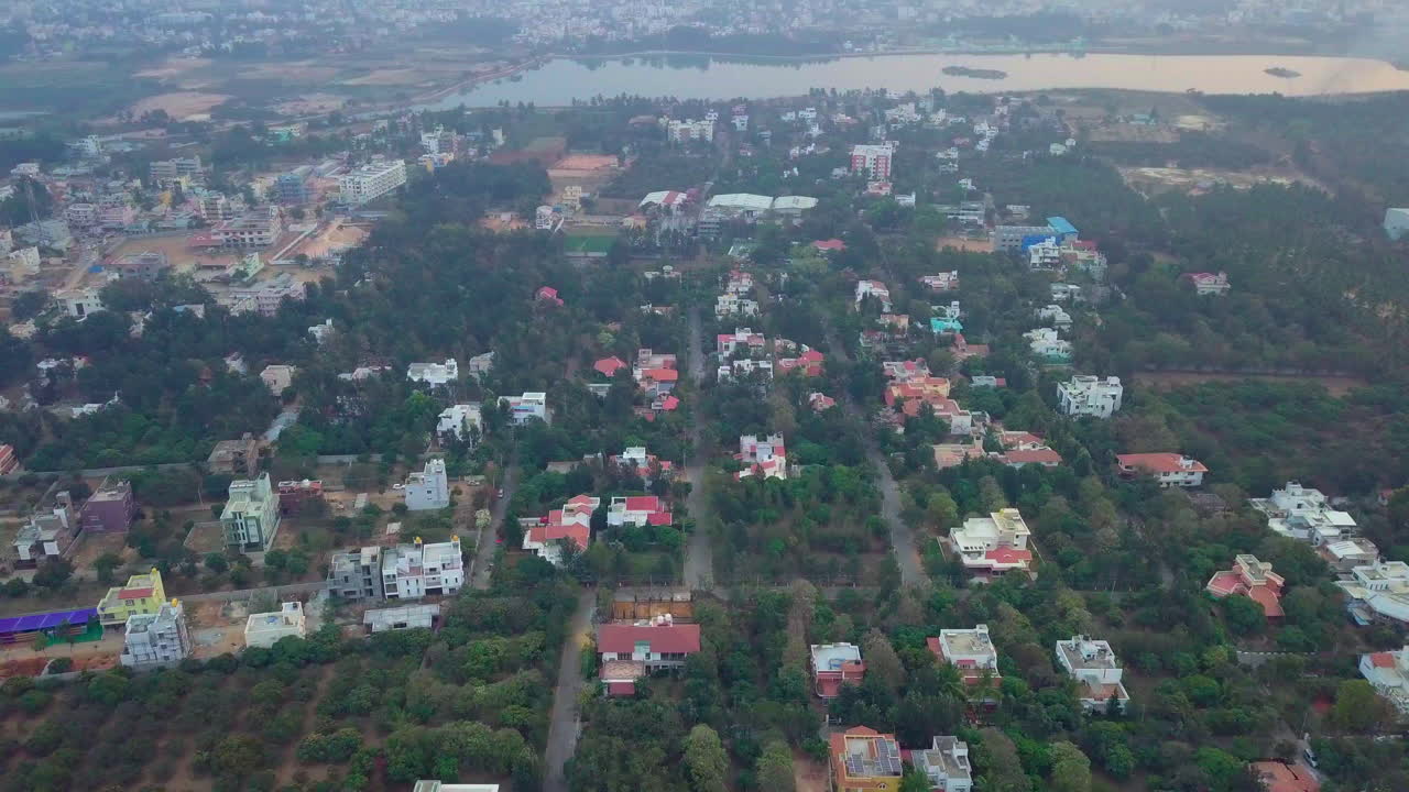 Aerial View of a Residential Area in Bangalore, India