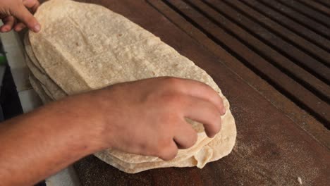 preparation of fresh flatbread