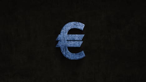 rusting over time euro sign on a grunge background