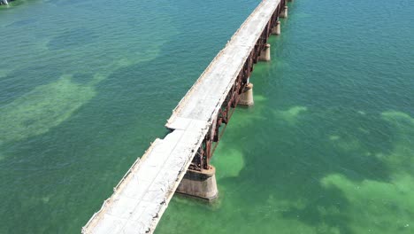 spinning aerial of the rusty old bahia honda bridge