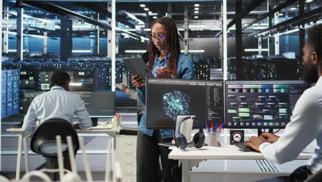 server farm engineering team using ai algorithms and node tree systems