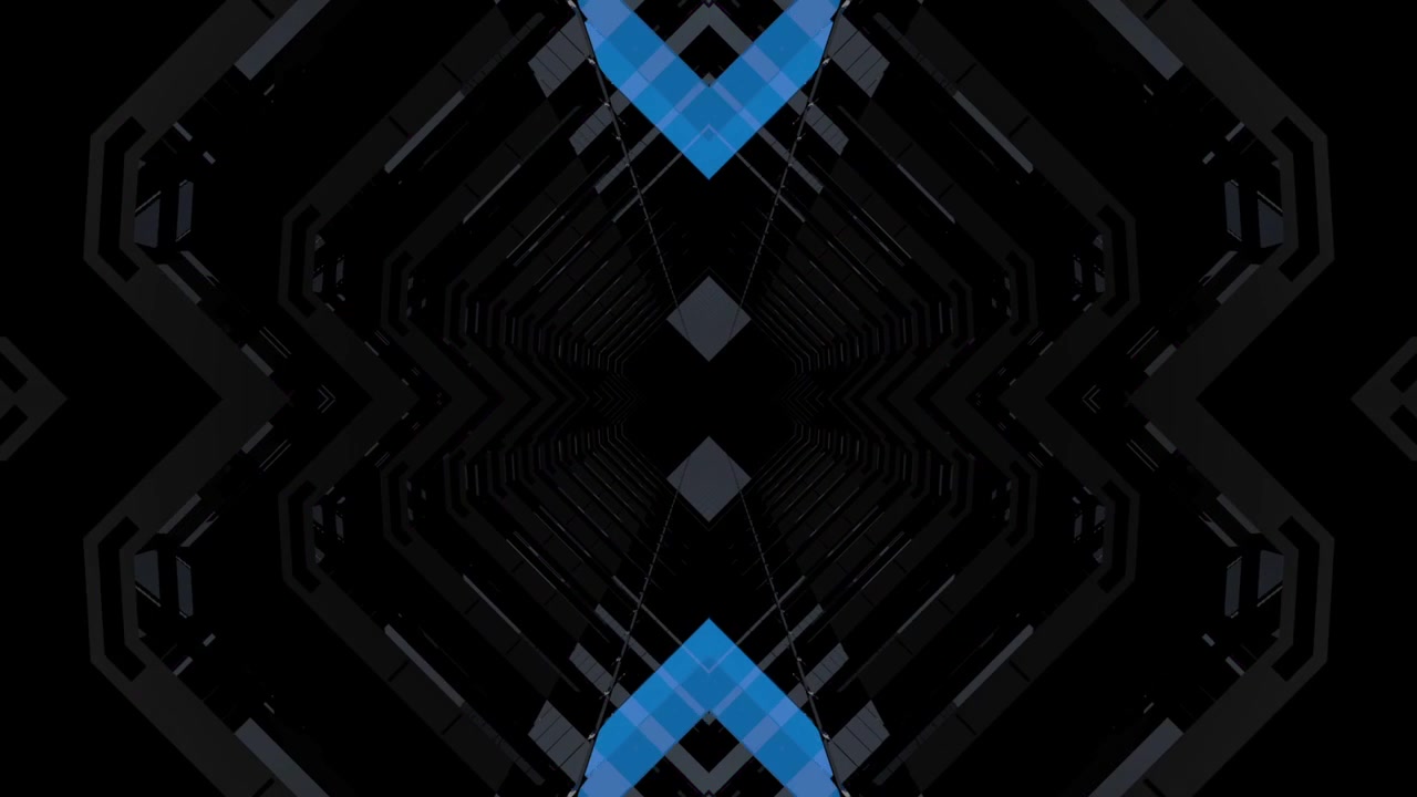 Abstract Digital Tunnel with Pulsing Neon Geometric Patterns