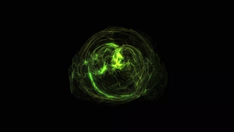 electric green energy orb, stargate, plasma ball or vfx animation for space, magic or science effect layer