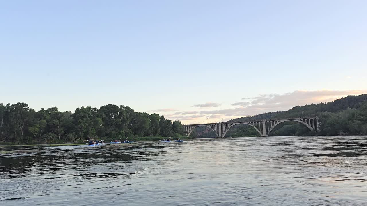 Kayak in the river Delta Ebro Catalonia Spain