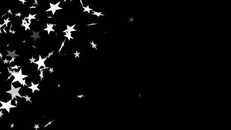 animation of christmas stars falling over black background