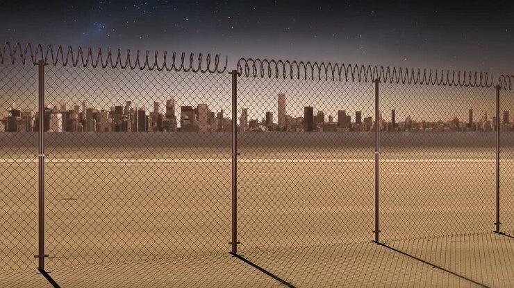 Conceptual borders animation for modern city