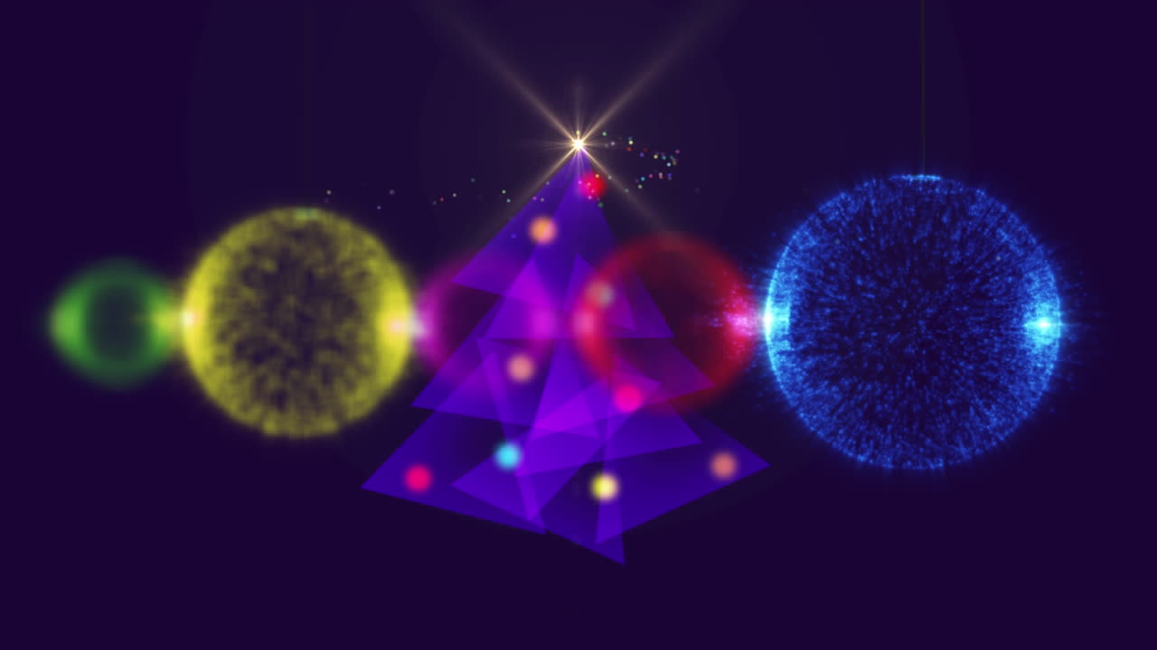 디지털 크리스마스 트리 대 컬러 버블