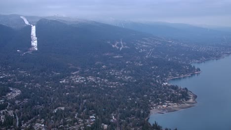 North-West-Vancouver-Coastline-and-Landscape-Aerial-View-Overcast-Day