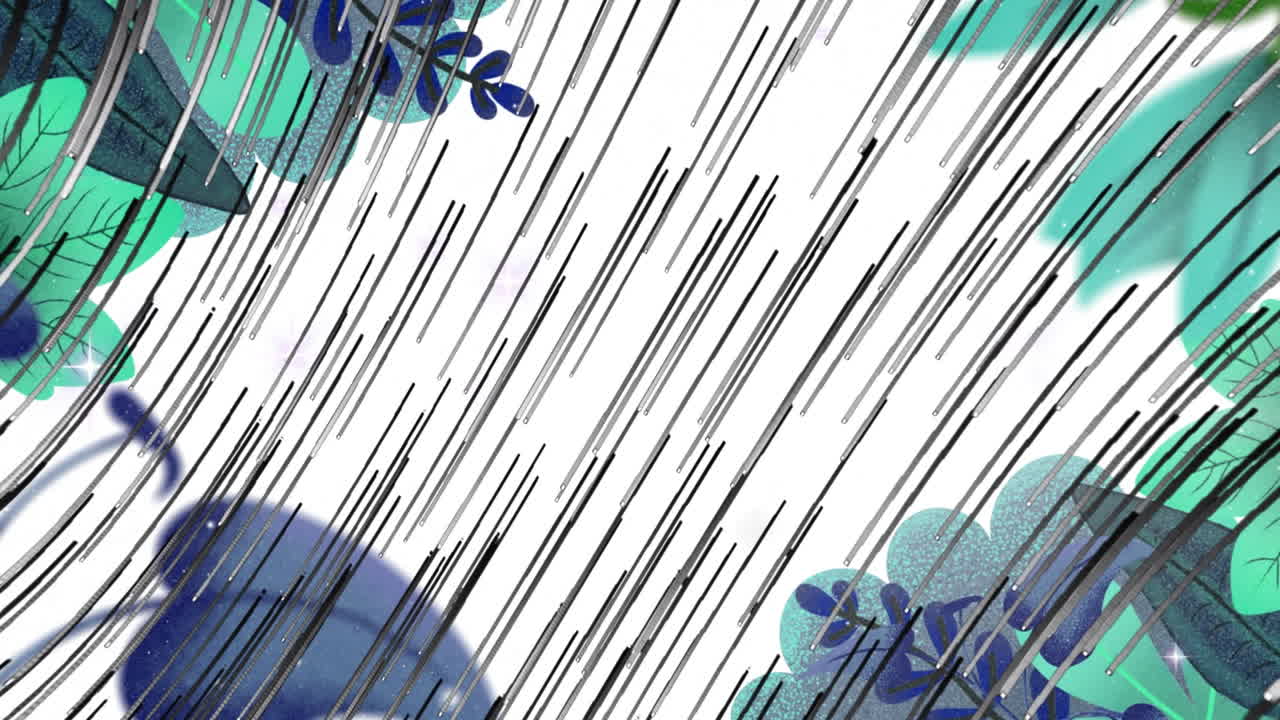 색 바탕에 잎 위의 선의 애니메이션.