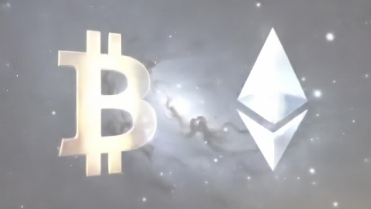 Discover the fascinating journey of Bitcoin and Ethereum as they reshape finance against a stunning cosmic backdrop, highlighting innovations in digital currency and blockchain technology.