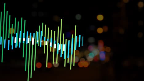 Animation-Von-Statistikdiagrammen-über-Einer-Verschwommenen-Straße-Mit-Fahrenden-Autos