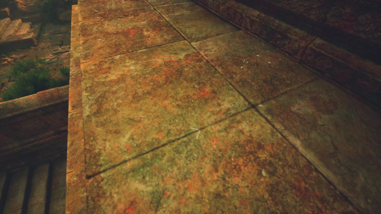 Ancient stone surface adorned with natures vibrant colors and textures