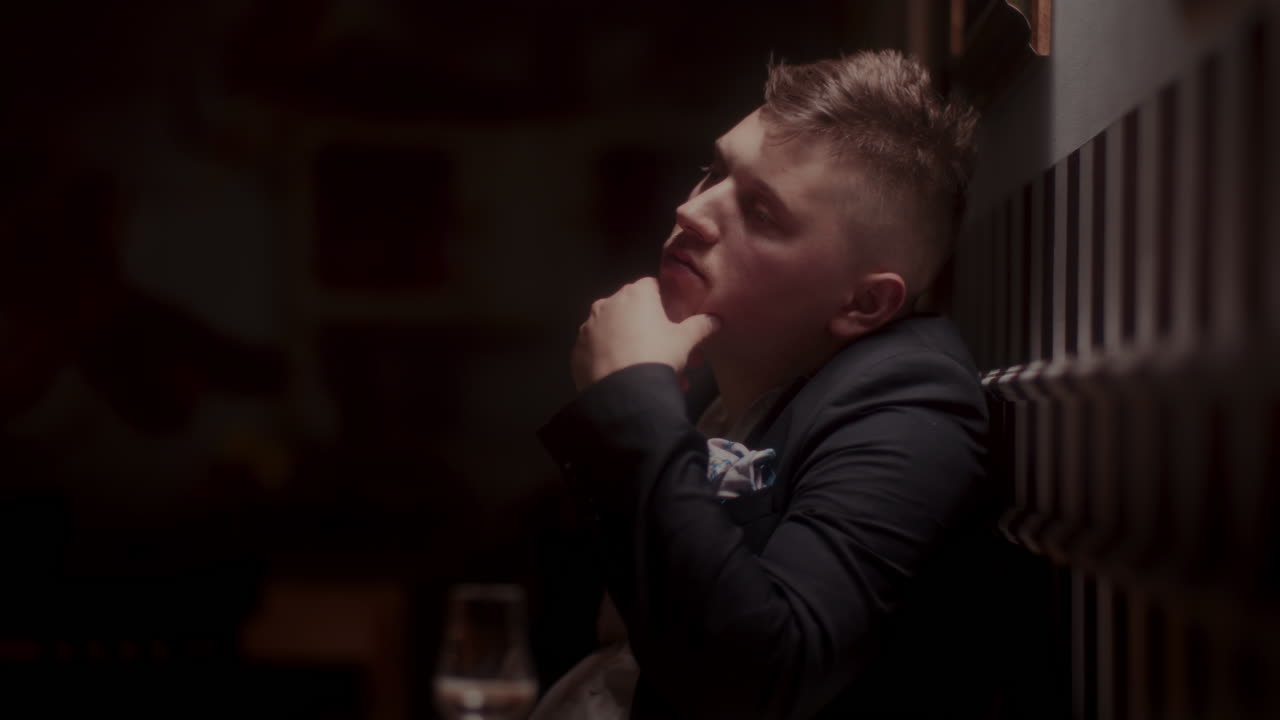 Thoughtful Man in a Suit