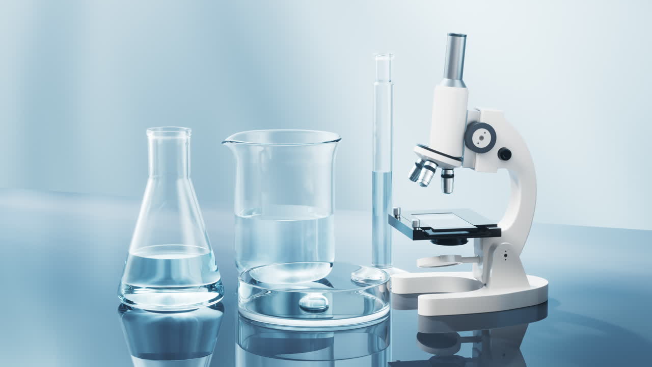 화학 실험실 장비, 3d 렌더링