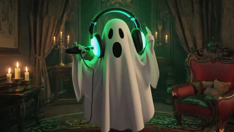 Spooky Ghost DJing in a Haunted Mansion