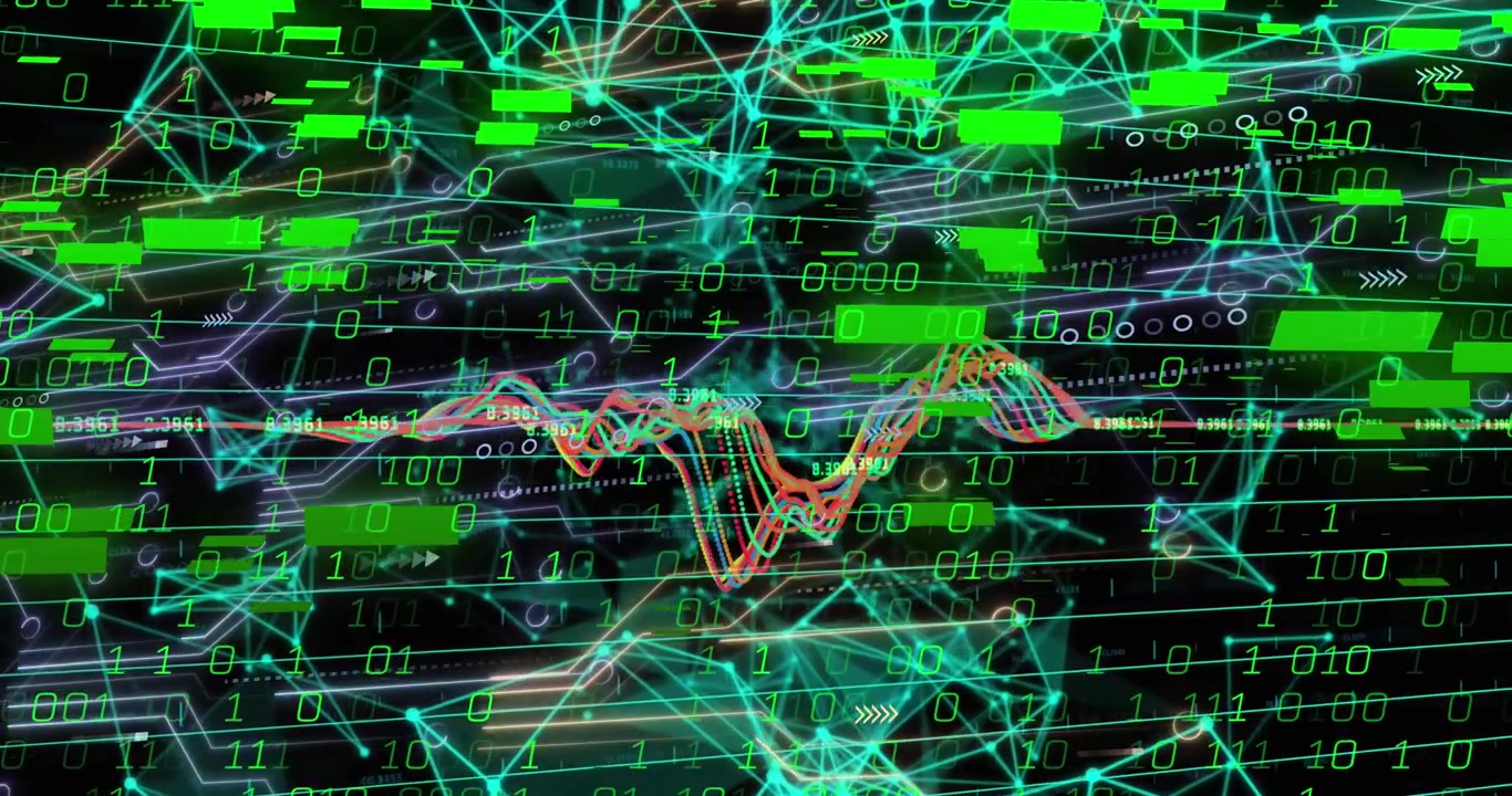 Animation of data processing over shapes