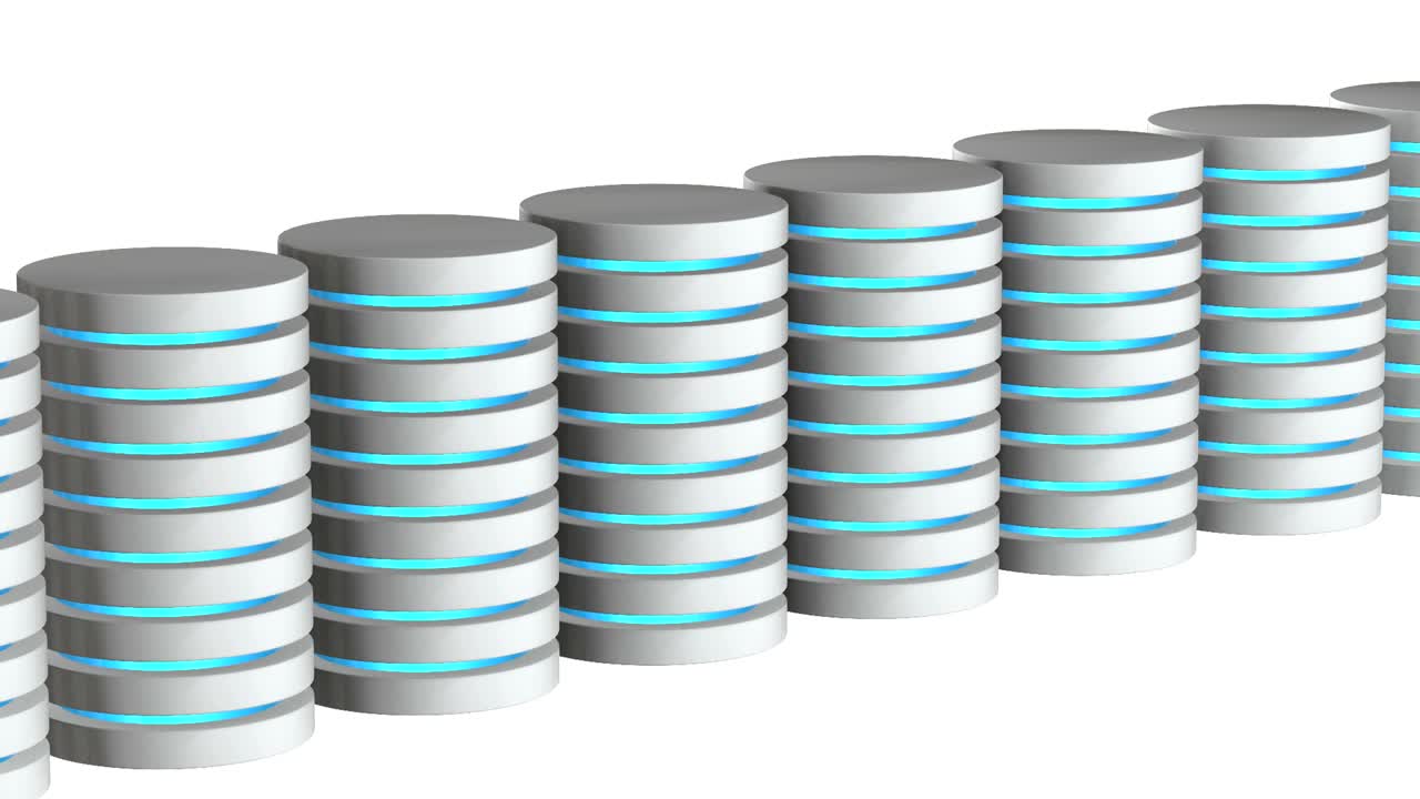 disco duro de servidor futurista y bloque de base de datos o célula de batería. alojamiento web o concepto de computación en la nube.