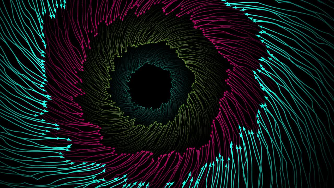 Abstract infinite tunnel of arrows background in 4k video.