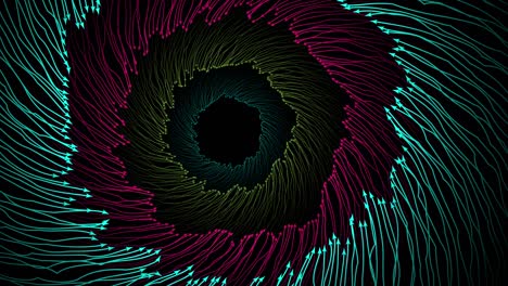 un tunnel infinito astratto di frecce sullo sfondo di un video in 4k.